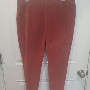 LIKE NEW SOFT SURROUNDINGS RUST SKINNY COTTON CORDUROY PANTS!